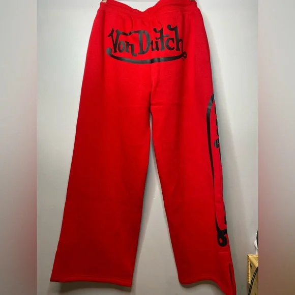 NWT Von Dutch Logo Fleece Wide Leg Pants - Picture 7 of 7